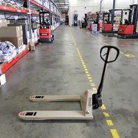 Chariot à palettes manuel hydraulique robuste en acier renforcé de 7 tonnes avec roues en nylon pour la manutention de conteneurs et de marchandises en entrepôt