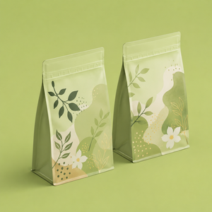 Custom Print Logo Side Gusset Flat Bottom Eight Side Sealing Food Bag with Ziplock Reusable Packaging Bag For Powder Grain Food - Product Image 1
