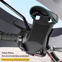 2A Reduce Shaking Sunscreen Cap Riding Soporte para teléfono móvil Soporte con cargador para bicicleta eléctrica y motocicleta