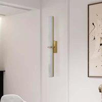 Applique murale LED en albâtre et cuivre, style moderne et luxueux, pour salon, hôtel, balcon, chambre à coucher, chevet, décoration de fond, design chinois contemporain