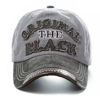 Casquette de baseball vintage unisexe en coton lavé pour hommes et femmes, casquette décontractée noire avec broderie de lettres, casquette de sport d'extérieur
