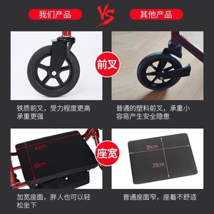 Déambulateur pliant Yixinde à six roues avec siège et panier pour l'aide à la mobilité des personnes âgées - Product Image 5
