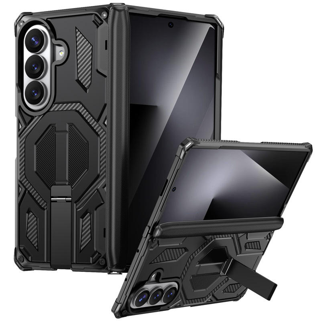 Hidden Armor Dual Vertical Stand Magnetic Corner Shockproof Wireless Charge Foldable Phone Case for Samsung Galaxy Z Fold 8 7