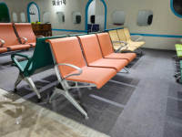 Chaises d'attente modernes en cuir PU à 3 places avec accoudoirs pour cliniques, aéroports, hôpitaux, salons de coiffure, réceptions, gymnases