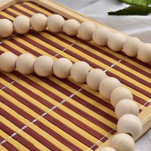 Perline da fattoria perline di legno ghirlanda preghiera rustica con nappe decorazione da appendere alla parete del paese di natale - Product Image 3