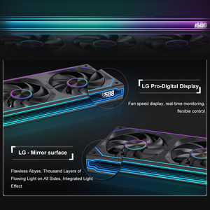 Tản nhiệt PC LOVINGCOOL tích hợp màn hình hiển thị tốc độ quạt, hỗ trợ quạt 240/360mm, 3 quạt ARGB, làm mát <span class=keywords><strong>CPU</strong></span> chơi game, quạt 12cm, sản xuất theo yêu cầu - Product Image 2