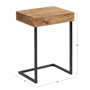 Table de chevet de chambre à coucher antique personnalisée Table basse au design contemporain en métal et bois avec tiroir pour le salon et la chambre à coucher - Product Image 6