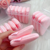 Éponge en forme de cœur pour poudre libre, en velours doux, pour fond de teint, avec ruban, marque privée