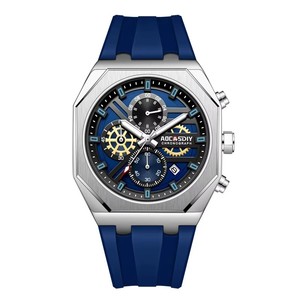 นาฬิกาข้อมือผู้ชาย AOCASDIY A6095 รุ่นใหม่ Citizen ทรงสี่เหลี่ยม สายซิลิโคน กันน้ำ เรืองแสง ฟังก์ชั่นหลากหลาย หน้าปัดสามวง ตัวเรือนหกเข็ม ควอตซ์ - Product Image 2