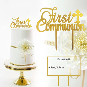 Decoraciones para fiestas de Baby Shower Dios bendiga bautizo <span class=keywords><strong>Primera</strong></span> comunión Cruz Cake Topper - Product Image 5