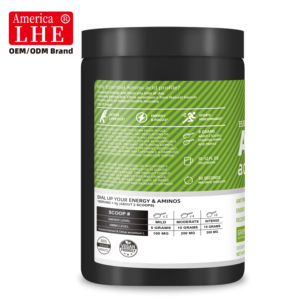 Wholesale Amino Acid Supplement Manufacturer with Guarana Focus and Muscle Recovery Green Apple Flavor Amino Acid Powder - Product Image 6