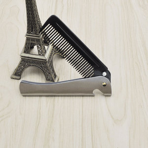 Peigne métallique personnalisé à double fonction, pour hommes, en acier inoxydable, portable, ouvre-bouteille de bière - Product Image 2