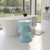 Table d'appoint décorative en métal avec revêtement en poudre multicolore, finition brillante, pour coin lecture d'appartement ou décoration d'entrée