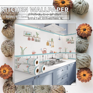 Papel Tapiz Moderno con Diseño de Dibujos Animados de 0.6*5m, Impermeable, Resistente al Aceite y a las Manchas, para Cocina y Uso Doméstico - Product Image 2