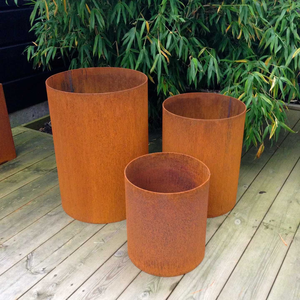 Bacs à fleurs en métal sur mesure pour l'extérieur, grands pots en acier corten, jardinières - Product Image 3