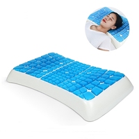 WJ-1139 Zervikales Kühlendes Memory-Foam-Kissen mit Gel-Schicht, Orthopädisches Design mit Seitensteg, Gestrickt, Abnehmbar, Waschbar für Pflege und Hotel