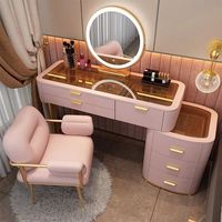 Best-seller Mobilier de Chambre Commode à Maquillage à Tiroirs Multiples Coiffeuse Vanité Grand Rangement Intérieur Maison Coiffeuse avec Miroir LED