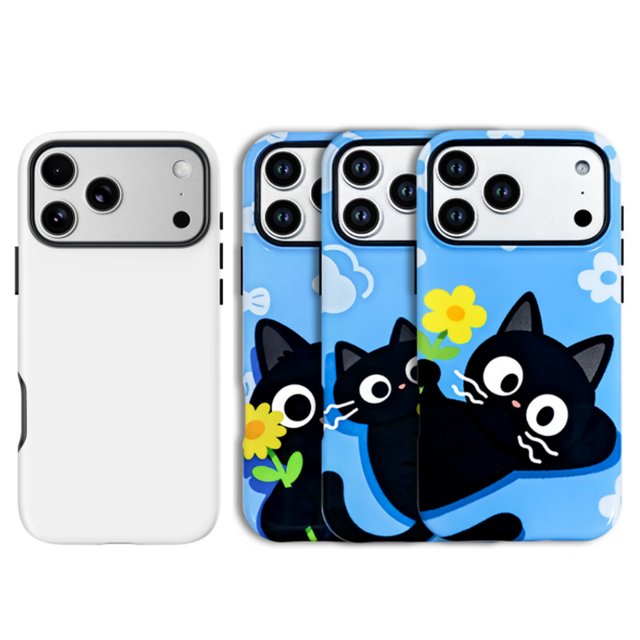 2 in 1 3D Sublimation Phone Case Heat Transfer Tough PC TPU Mobile Protective Cover for iPhone 12 13 14 15 16 Plus 17 Pro Max