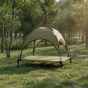 Cuccia per Cani Grande Rialzata Portatile in Tessuto Oxford con Tenda Parasole Rimovibile - Ideale per Esterni - Product Image 2