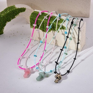 Nuova Collana Girocollo Artigianale da Donna alla Moda con Ciondolo Intrecciato di Perle in Pietra Naturale Colorata, Personalizzata per la Vita Quotidiana - Product Image 3