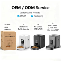 Comedero Automático Inteligente para Mascotas de 2L/67.63oz, Dispensador de Alimentos Lento, ABS de Grado Alimenticio, Acero Inoxidable, Universal 110-240V para Perros y Gatos