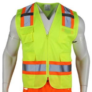 ANSI CE Class 2 <span class=keywords><strong>Hi</strong></span> <span class=keywords><strong>Vis</strong></span> <span class=keywords><strong>Vest</strong></span> صدريّة قابلة للتخصيص متعددة الجيوب سلامة عاكسة للعمل - Product Image 2
