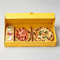 Caja de Pizza Personalizada con 3 Compartimentos, Empaque de Cartón de Grado Alimenticio para Mini Pizzas, Caja Ecológica para Llevar