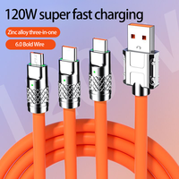 Cable de alimentación USB universal Cable 3 en 1 Cable DE DATOS DE cargador rápido para teléfono Micro USB tipo C