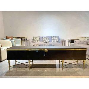 CT1801 Meuble TV moderne <span class=keywords><strong>en</strong></span> métal brillant Mobilier de salon contemporain pour maison ou appartement pour chambre à coucher - Product Image 1