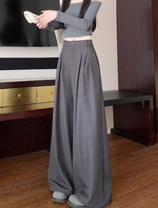 Pantalons larges pour femmes, nouvelles arrivées été 2025, pantalons droits amples et drapés haut de gamme pour petites silhouettes - Product Image 3