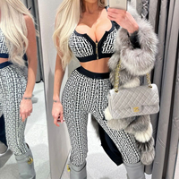 Nouvel ensemble décontracté deux pièces pour femme 2026 : Gilet élégant et pantalon moulant sexy en maille unie très élastique