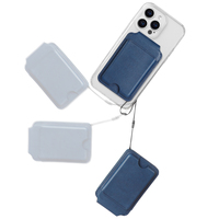 Porte-cartes en cuir PU magnétique personnalisé d'affaires miroir intégré original modèle privé support de portefeuille de téléphone avec chaîne anti-chute