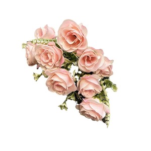 Mini bouquet de roses artificielles en soie, 10 têtes, accessoires de décoration pour mariage et maison - Product Image 5