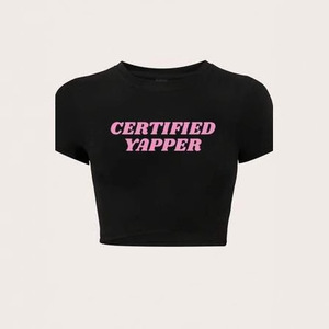 <span class=keywords><strong>T</strong></span>-<span class=keywords><strong>shirt</strong></span> da Donna Personalizzata Stile Y2K con Slogan, Manica Corta, Estiva, Aderente, Asciugatura Rapida - Product Image 5