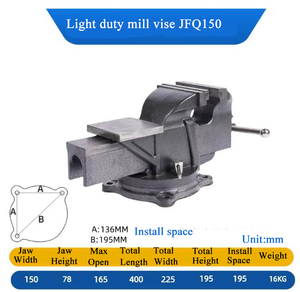 Étau de réparation automobile JFQ-150 de marque Dijin, type léger, 6 pouces, avec base pivotante, à prix réduit - Product Image 2
