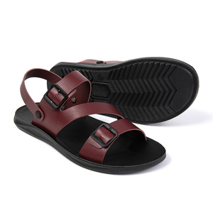 Sandalias Cruzadas para Hombre, Verano, Casuales, Cuero Genuino, Suela de Goma Antideslizante, Punta Abierta, Correa con Hebilla, Tallas 39-47 - Product Image 4
