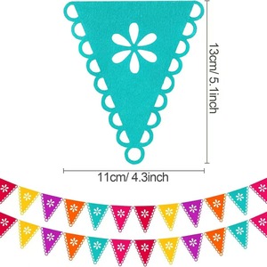 DAMAI Mexican Fiesta Pennant Banner, Felt Cutout Bunting Garland for Day of the Dead Pinata Carnival Party Decor - Product Image 2