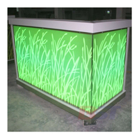 Modèle Offre Spéciale personnaliser surface solide L forme RGB LED restaurant bar meubles comptoir de bar