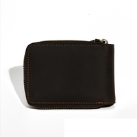 Dompet Kartu Akordion Kulit Sapi RR Crazy Horse, Dompet Kartu Resleting Multi Slot Anti RFID, Dompet Kartu Identitas Kulit Sapi Logo Kustom