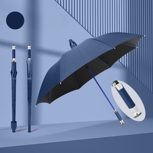 <span class=keywords><strong>Parapluie</strong></span> droit <span class=keywords><strong>anti</strong></span>-<span class=keywords><strong>goutte</strong></span> en pongé avec revêtement UV <span class=keywords><strong>anti</strong></span>-tempête et revêtement noir, lampe torche LED intégrée pour le golf en extérieur - Product Image 2