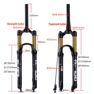Bolany 26\" 27.5\" Vélo de route en alliage de magnésium <span class=keywords><strong>Suspension</strong></span> avant avec fourche à dégagement rapide Absorption des chocs à pression d'air BMX - Product Image 1
