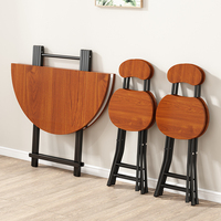 Table ronde pliante Mingchan, table à manger portable et peu encombrante pour petite maison, pique-nique en plein air, camping, stand de marché