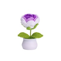 Petite plante de muguet blanche en pot, faite à la main au crochet, décoration d'intérieur, fil de laine, bouquet de fleurs artificielles, fleurs artificielles, cadeau de mariage