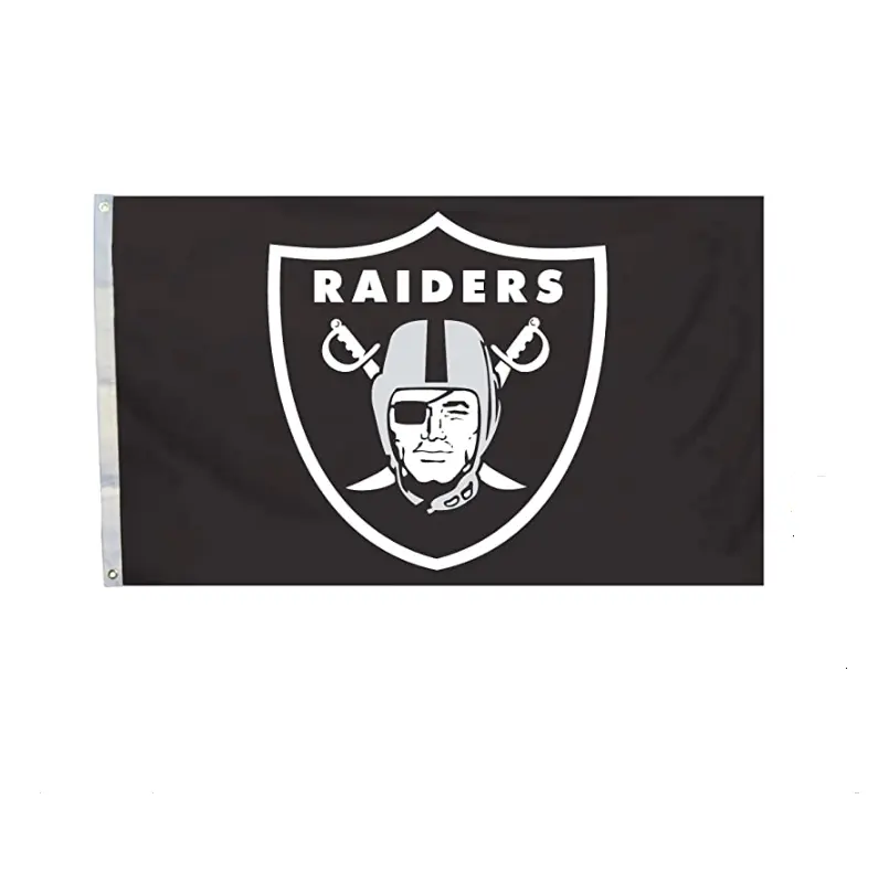 90*150cm double sew 110g polyester customize NFL Oakland Raiders 3x5Ft Single Sided Banner Flag with Grommets