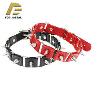 P012 फैशन डिजाइन एंटी-काटने वाले चमड़े के कुत्ते कॉलर - Product Image 5