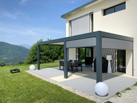 Kit de pergola bioclimatique en aluminium, montage facile, toit à lames motorisées, gazebo extérieur pour projet de bricolage dans la cour