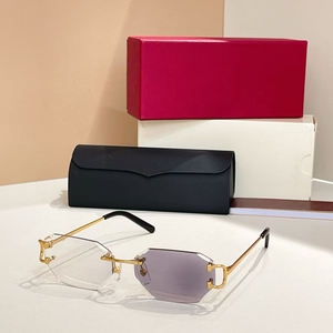 Lunettes de soleil carrées sans monture en bois style hip-hop UV400 pour homme, bijoux tendance rappeur plage, nouveauté 2025 - Product Image 5