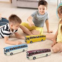 Autobús Clásico de Aleación a Escala 1/24, Modelo de Autobús Vintage de 8 Pulgadas con Sonido y Luz