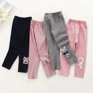 Baby Stretch Trousers Cartoon Girls Thin Outer Wear Children's Pants Kids Leggings with cheap price for autumn