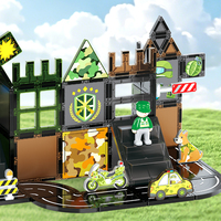 DIY Camouflage Army Base Building Blocks with Helicopter, Tank & Soldier Figures, STEM Educational Toy for Boys